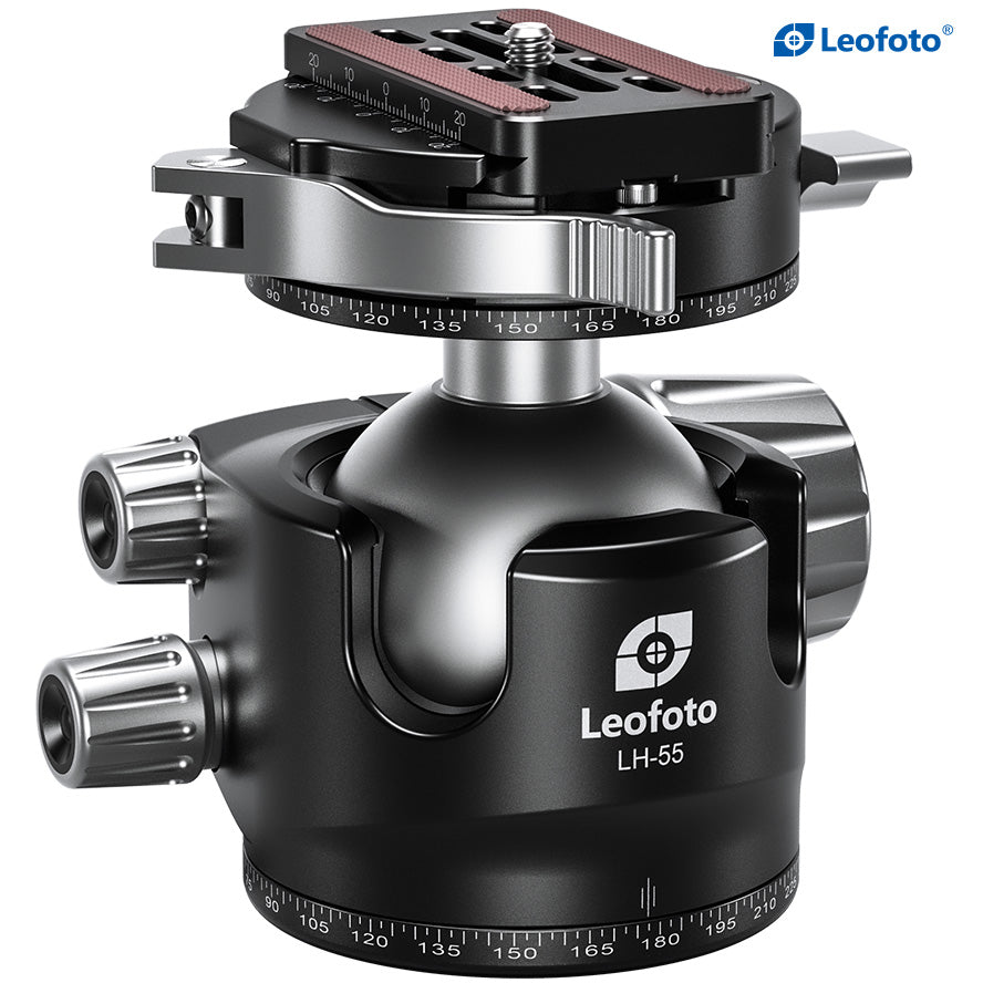 Leofoto LH-55PLC Ball Head with PCL-70 Panning Clamp and QP-70N Plate