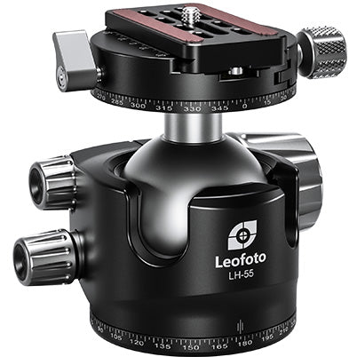 Leofoto LH-55R Ball Head with RH-3 Panning Clamp and QP-70N Plate