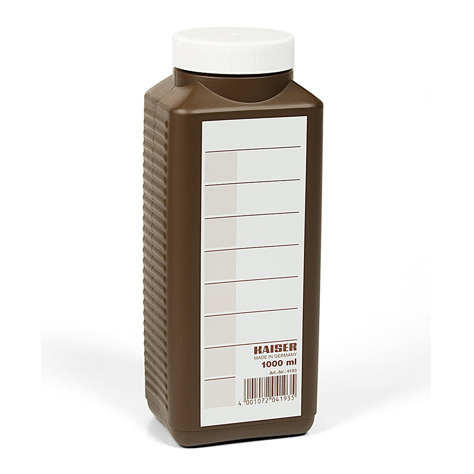 Kaiser Fototechnik 4193 Chemical Storage Bottle, 1000 ml - Brown-Darkroom Accessories-Kaiser Fototechnik