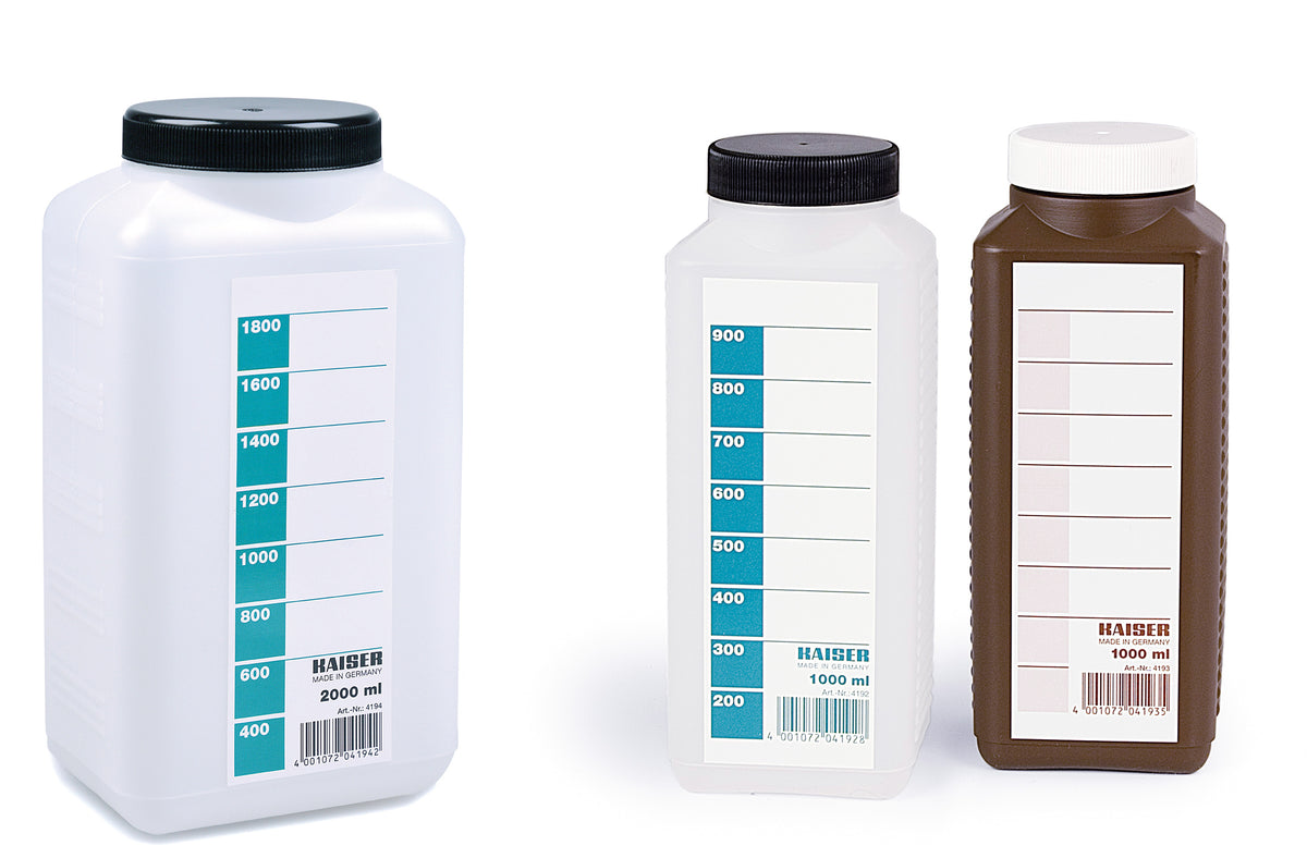 Kaiser Fototechnik 4193 Chemical Storage Bottle, 1000 ml - Brown-Darkroom Accessories-Kudos Cameras