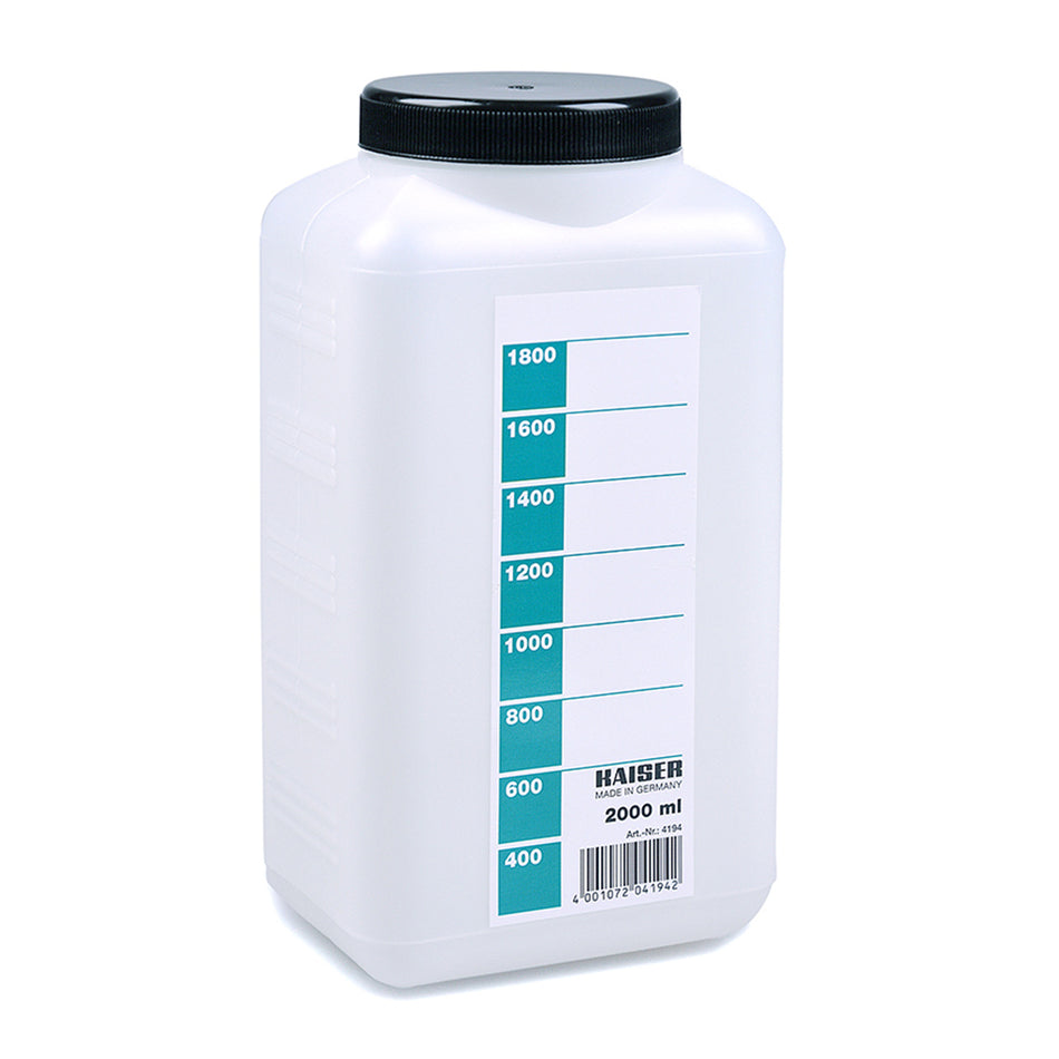 Kaiser Fototechnik 4194 Chemical Storage Bottle, 2000 ml - White-Darkroom Accessories-Kaiser Fototechnik
