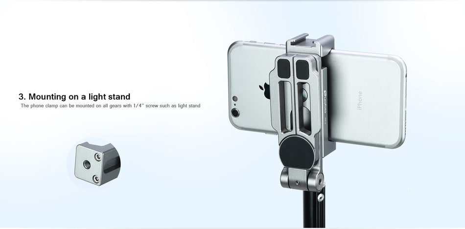 Leofoto PS-2B Black Folding Phone Stand with Arca Swiss Foot
