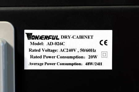 Wonderful AD-026C (23 Litre) Dry Cabinet with Digital Hygrometer-Dry Cabinets-Kudos Cameras